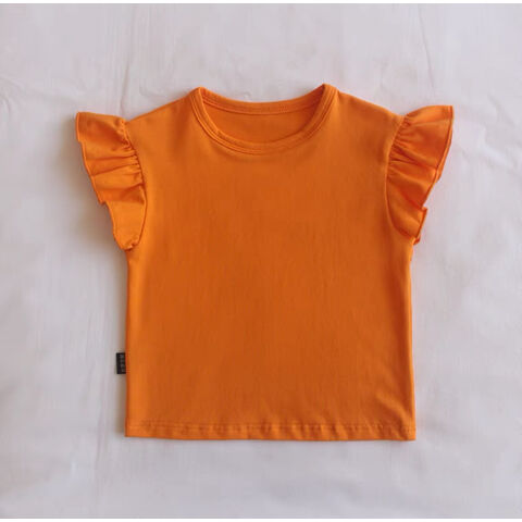 Camiseta infantil de manga curta com renda e babados, preço de fábrica, confortável e suave para a pele - Camisetas personalizadas por atacado