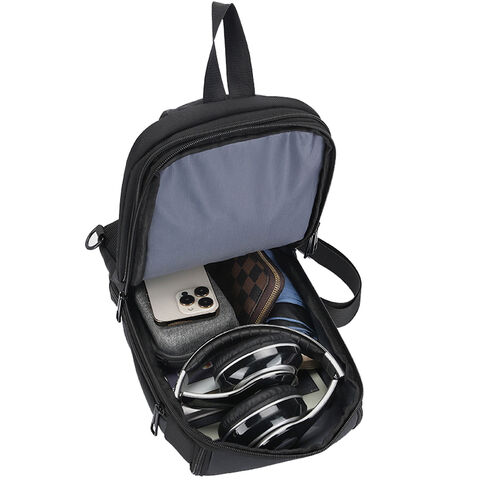 Wasserdichte Sling Bag für Herren mit USB-Ladeanschluss, Leichter Freizeitrucksack