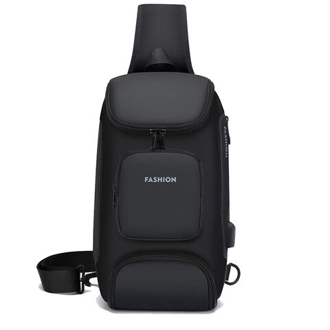 Wasserdichte Sling Bag für Herren mit USB-Ladeanschluss, Leichter Freizeitrucksack