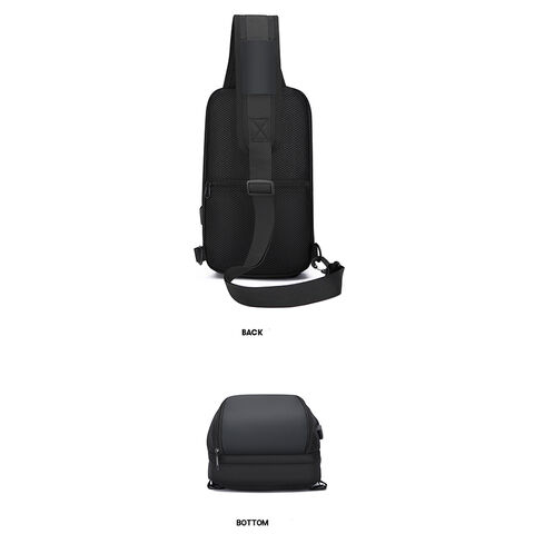 Wasserdichte Sling Bag für Herren mit USB-Ladeanschluss, Leichter Freizeitrucksack