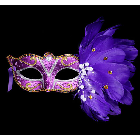 Máscaras de Olho Coloridas para Festa com Design de Flores JX - Venda por Atacado