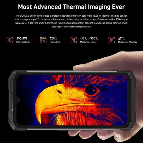 Smartphone Robusto Barato con Cámara Térmica Android 12 MTK G96 8GB+256GB IP68 Impermeable Listo para Enviar