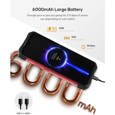 Teléfono 4G Robusto IP68 IP69K 8GB+256GB, Smartphone 6.3'' FHD+ con Notch de Gota, Android 12, Servicios OEM ODM SKD Disponibles