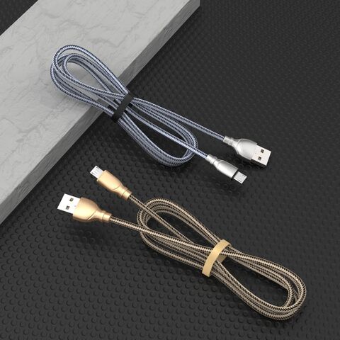 Cable micro de la carga y de sincronización de datos, A a B micro, vivienda de aluminio trenzada de nylon
