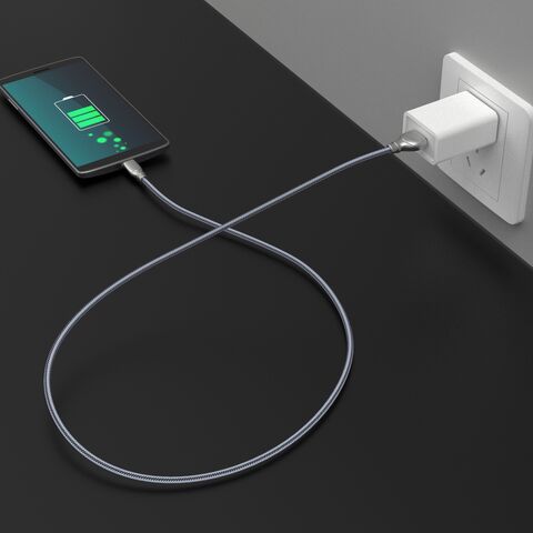 Cable micro de la carga y de sincronización de datos, A a B micro, vivienda de aluminio trenzada de nylon