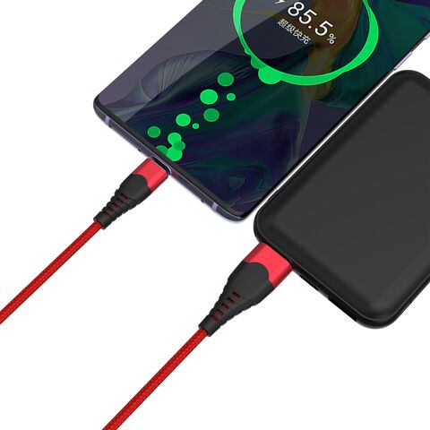 USB A auf USB C Kabel 1m Nylon geflochten, Lade-und Daten synchron isation