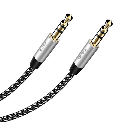 Cable Auxiliar de 1M con Cordón de Nylon, Cable Adaptador de Audio para Altavoz de 3.5mm para iPhone