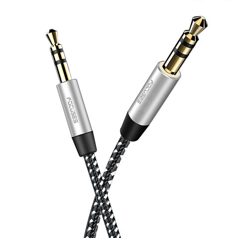Cable Auxiliar de 1M con Cordón de Nylon, Cable Adaptador de Audio para Altavoz de 3.5mm para iPhone