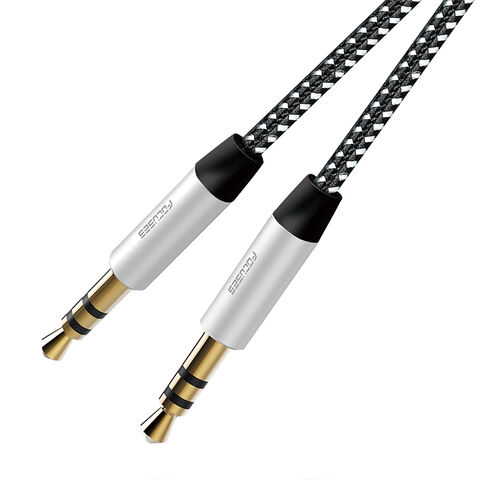 Cable Auxiliar de 1M con Cordón de Nylon, Cable Adaptador de Audio para Altavoz de 3.5mm para iPhone