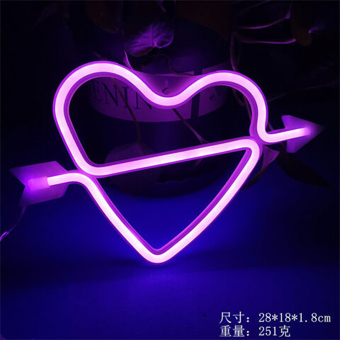 Luz de Neón LED Personalizable en Varios Colores, Base No Incluida JX