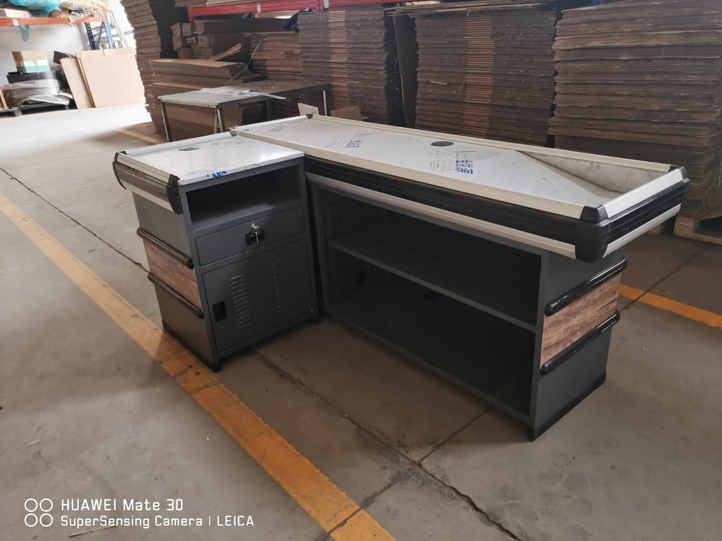 Black And White Automatic Conveyor Belt Stainless Steel Supermarket ...