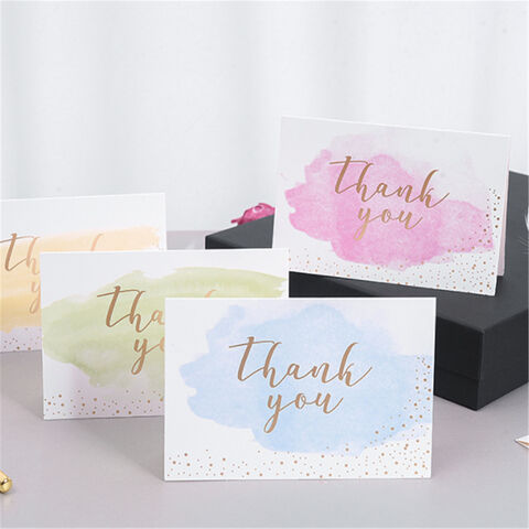 Penjualan langsung pabrik, desain sederhana, kartu ucapan bronzing, kartu harapan terbaik mini dengan stamping emas