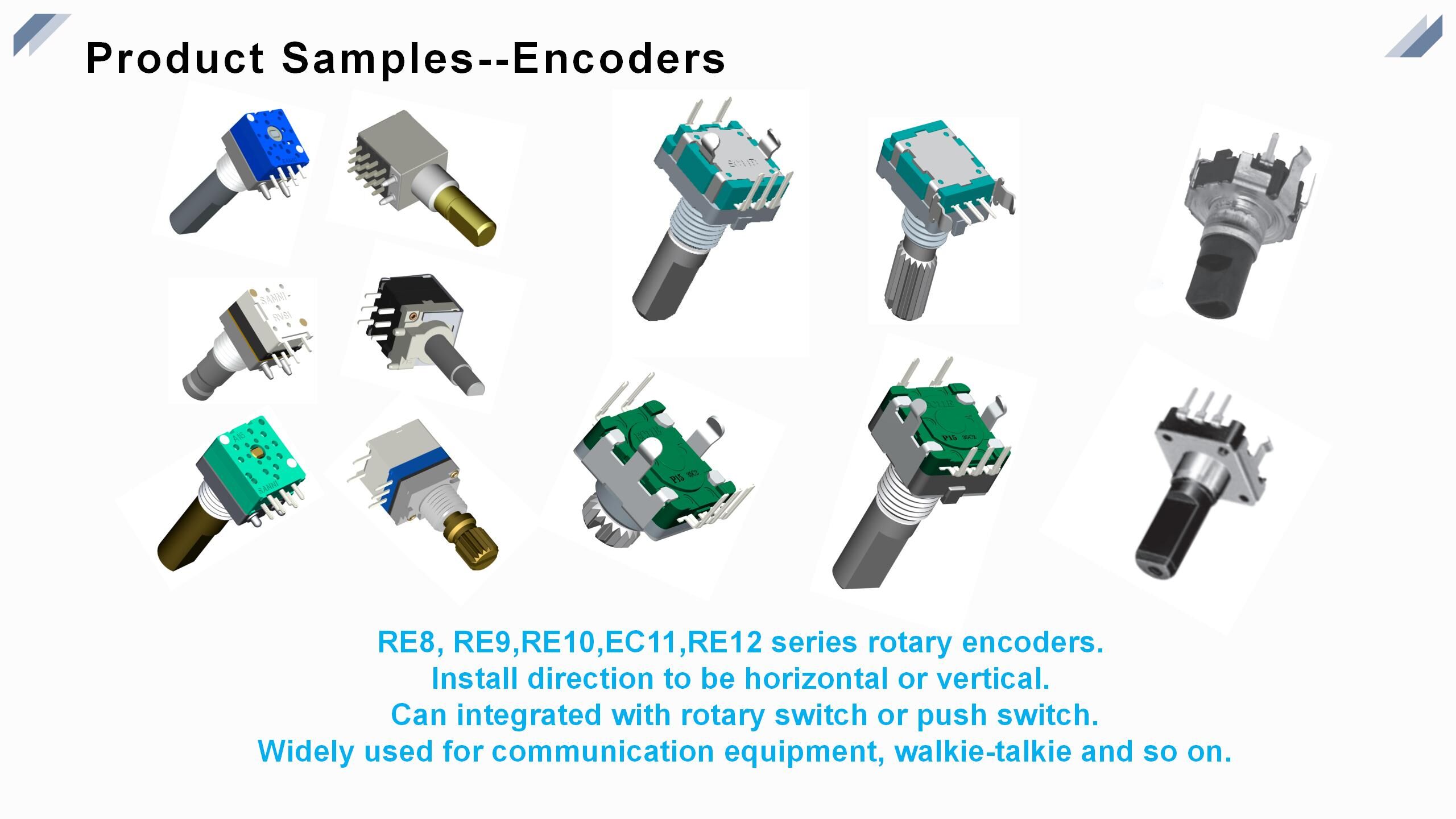 8mm Triple Sealed Metal Shaft Encoders For Wireless Equipment, Walkie ...