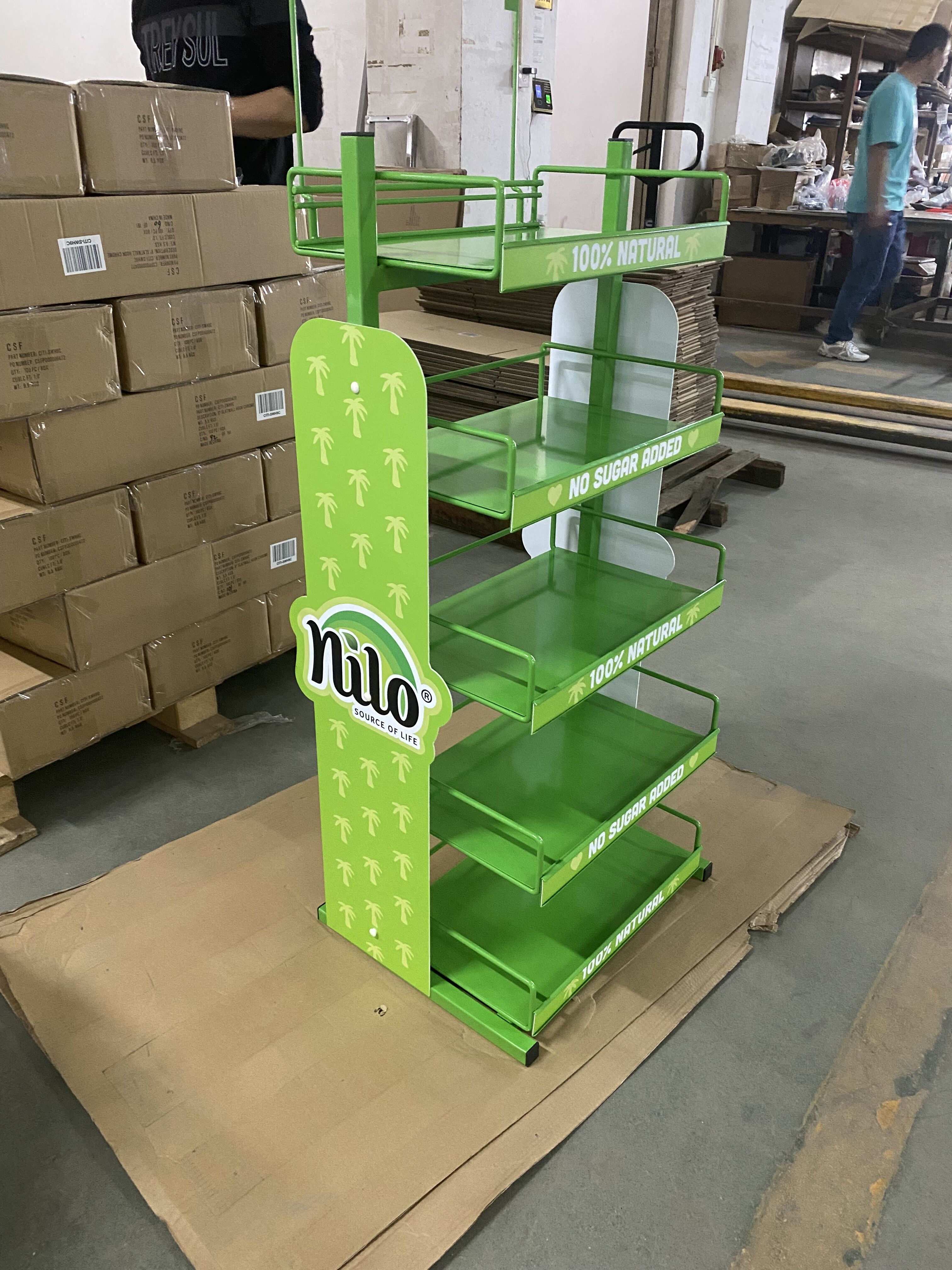 Customized Metal Supermarket Drinks Display Racks Stand Beverage ...