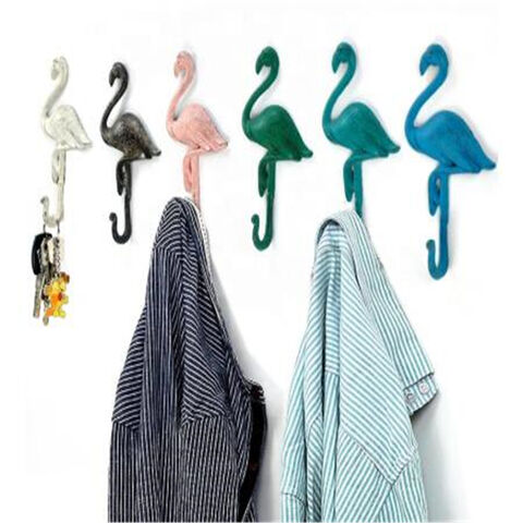 Colgador de Pared de Metal con Diseño de Flamenco para Decoración del Hogar en Varios Colores