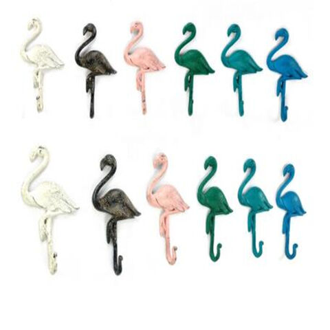 Colgador de Pared de Metal con Diseño de Flamenco para Decoración del Hogar en Varios Colores