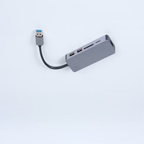 موزع USB C 5 في 1، مقسم بيانات USB، محول محور USB 3.0، محطة إرساء، موزع بيانات USB 3.0 للكمبيوتر المحمول