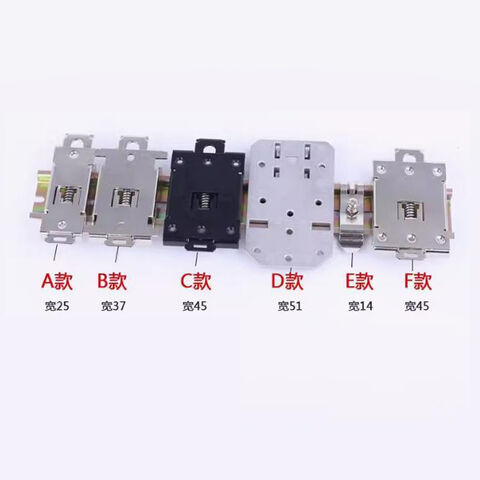 Support De Montage DIN 35 Mm Pour Rail C45 - PA66+30% GF - Noir/Gris 76x20x8 Mm - Fixation Pour Équipements Électroniques