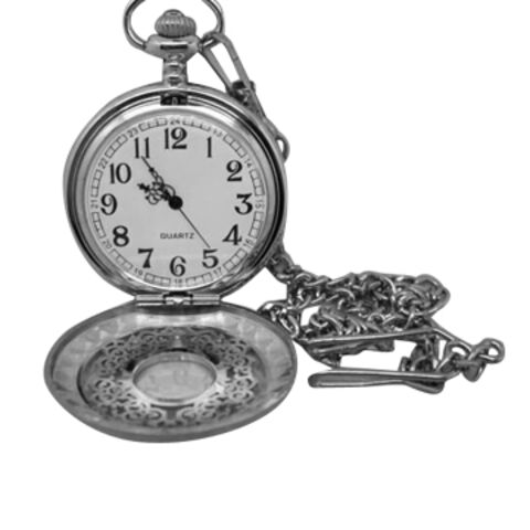Taschenuhr aus Metall mit Quarzwerk