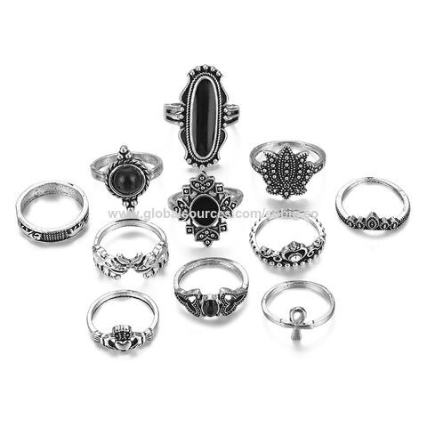 CHUANFU 28 Stück Ringe Set Für Frauen - Stapelringe & Knöchelringe In Verschiedenen Größen