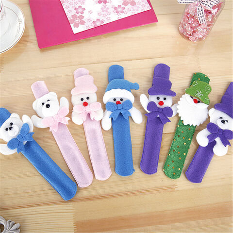 Christmas Headbands Clap Circle Wrist Slap Bracelet Funny Santa Bracelet Baby Kids Christmas Gift JX