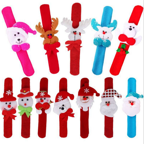 Christmas Headbands Clap Circle Wrist Slap Bracelet Funny Santa Bracelet Baby Kids Christmas Gift JX