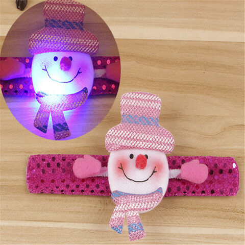 Christmas Headbands Clap Circle Wrist Slap Bracelet Funny Santa Bracelet Baby Kids Christmas Gift JX