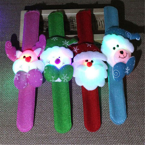 Christmas Headbands Clap Circle Wrist Slap Bracelet Funny Santa Bracelet Baby Kids Christmas Gift JX