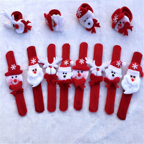 Christmas Headbands Clap Circle Wrist Slap Bracelet Funny Santa Bracelet Baby Kids Christmas Gift JX