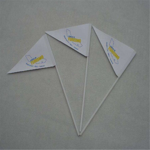 Beidseitig bedruckte Tischfähnchen aus Papier, Handfahne JX