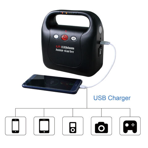 Arrancador de bateria com compressor de ar embutido, Powerbank portátil de 15600mAh com corrente de arranque de 400A