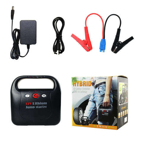 Arrancador de bateria com compressor de ar embutido, Powerbank portátil de 15600mAh com corrente de arranque de 400A