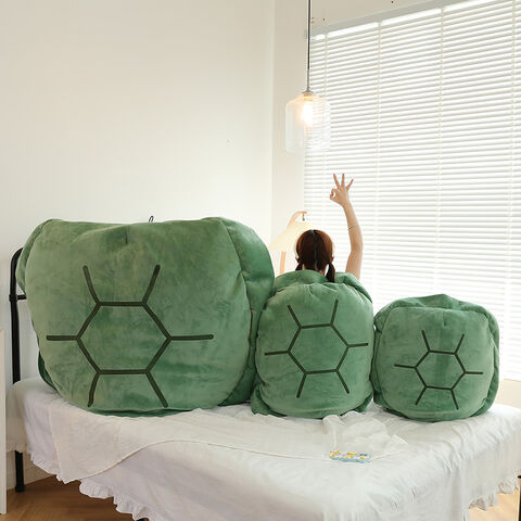 Vente en gros d'usine, déguisement amusant portable, oreiller en forme de carapace de tortue, jouet en peluche pour enfants et adultes