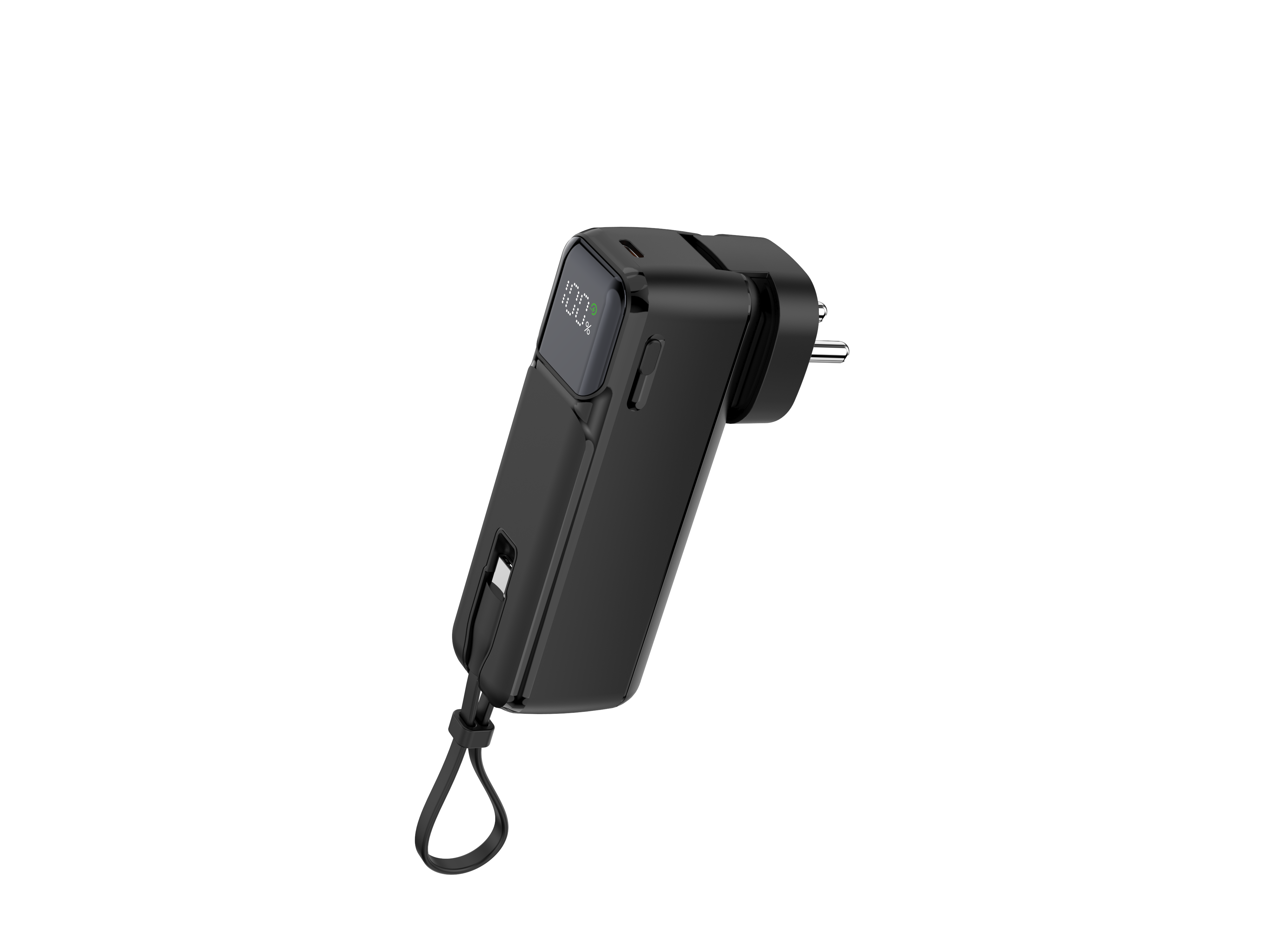 Power Bank With Built-in Cable And Wall Plug,5000mah Portable Charger ...