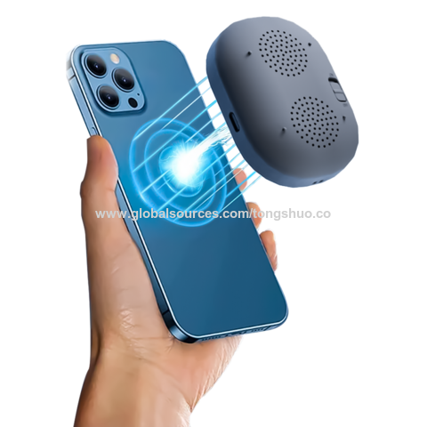 Amplificateur Magnétique Mobile & Subwoofer Ultra-Plat, Mini Haut-Parleur Portable, Amplificateur Bluetooth pour Smartphone, Haut-Parleur de Téléphone Mobile 3W