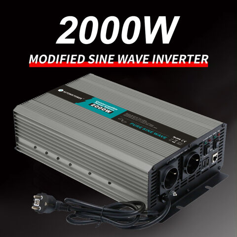 Onduleur sinusoïdal pur 12V/24V 2000W avec chargeur et ASI pour usage domestique et système solaire hors réseau en gros