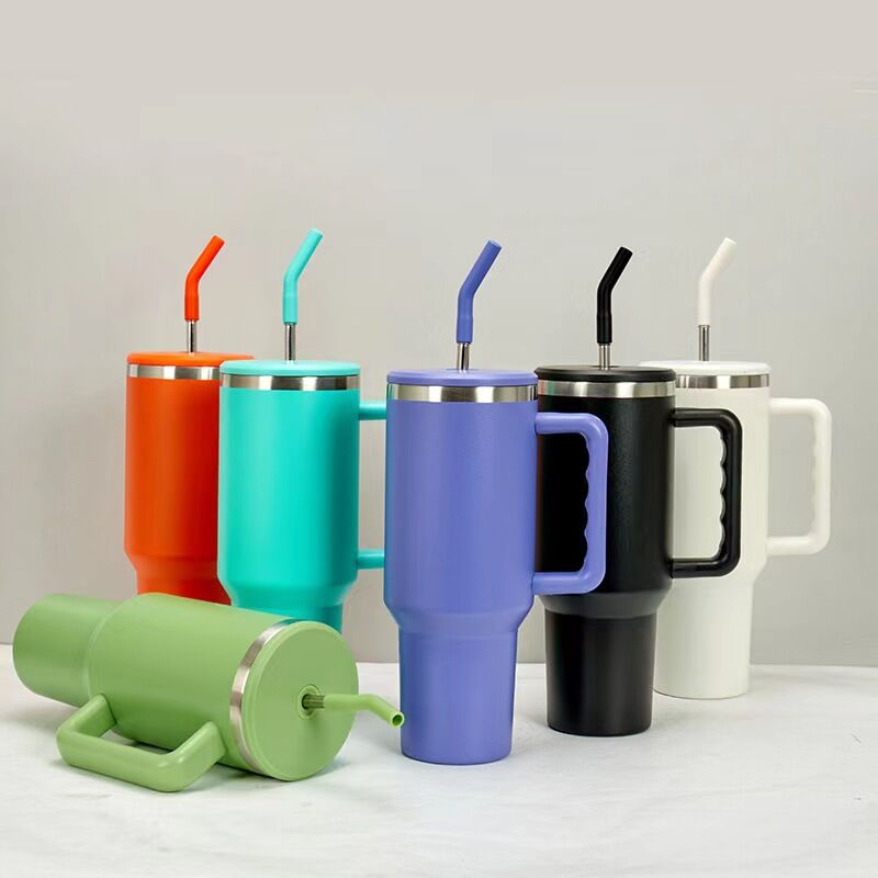 Custom Logo Powder Coated Regular Stainless Steel 40oz Tumbler Double ...