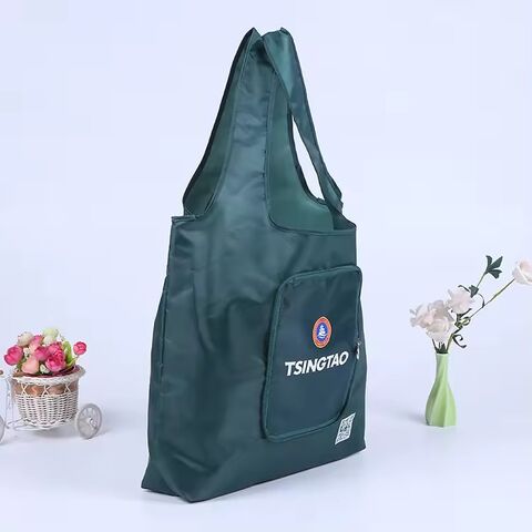 Multifunción reutilizable nylon cremallera plegable bolsa de almacenamiento bolsas de compras para el envío