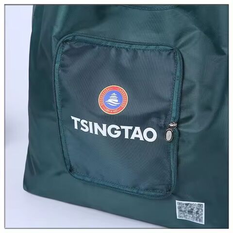Multifunción reutilizable nylon cremallera plegable bolsa de almacenamiento bolsas de compras para el envío