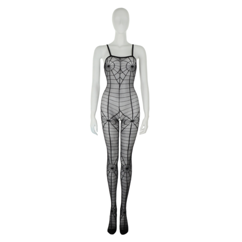 Netz-Bodystocking mit Spinnenmuster