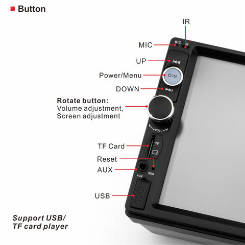 Lecteur MP5 universel pour voiture à écran tactile de 7 pouces, écran HD de 7 pouces pour véhicules, autoradio multimédia