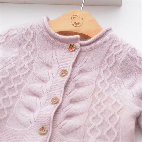 Novos Produtos Quentes Roupas de Malha para Crianças Meninas Camisolas de Caxemira Cardigan de Cor Sólida Casaco