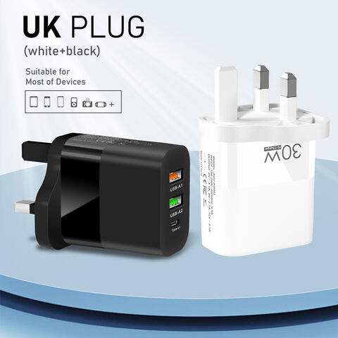 شاحن CYKE الجديد 2U+C رأس شحن EU/US/UK متعدد المنافذ شحن سريع للهاتف المحمول محول مصدر Qc3.0+Qc3.0+pd20W