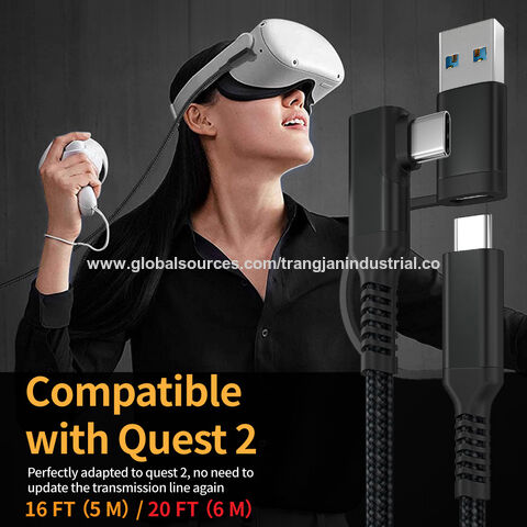Câble de données tressé 2 en 1 pour casque de jeu VR en ligne, ordinateur, téléphone portable et TV