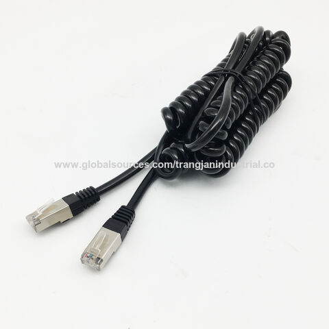Cable de conexión en espiral RJ45 macho a macho moldeado - Alta flexibilidad y durabilidad para B2B