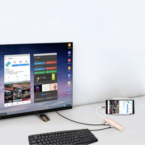 Hub USB C 5 en 1 Tipo C a HDMI 4K y concentrador USB 3.0, estación de acoplamiento