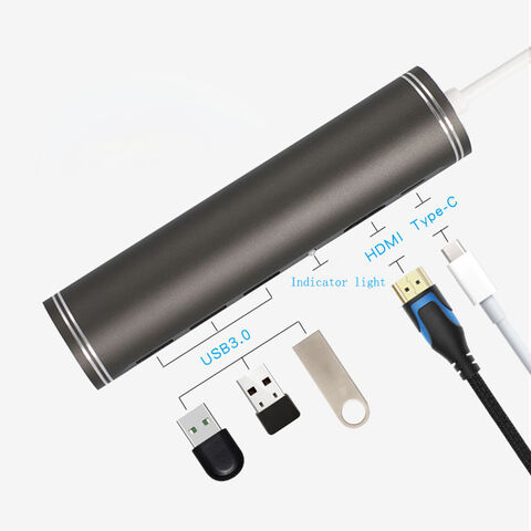 Hub USB C 5 en 1 Tipo C a HDMI 4K y concentrador USB 3.0, estación de acoplamiento