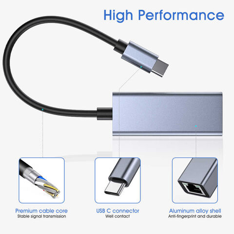 Cable de red USB-C a RJ45, concentrador USB-C