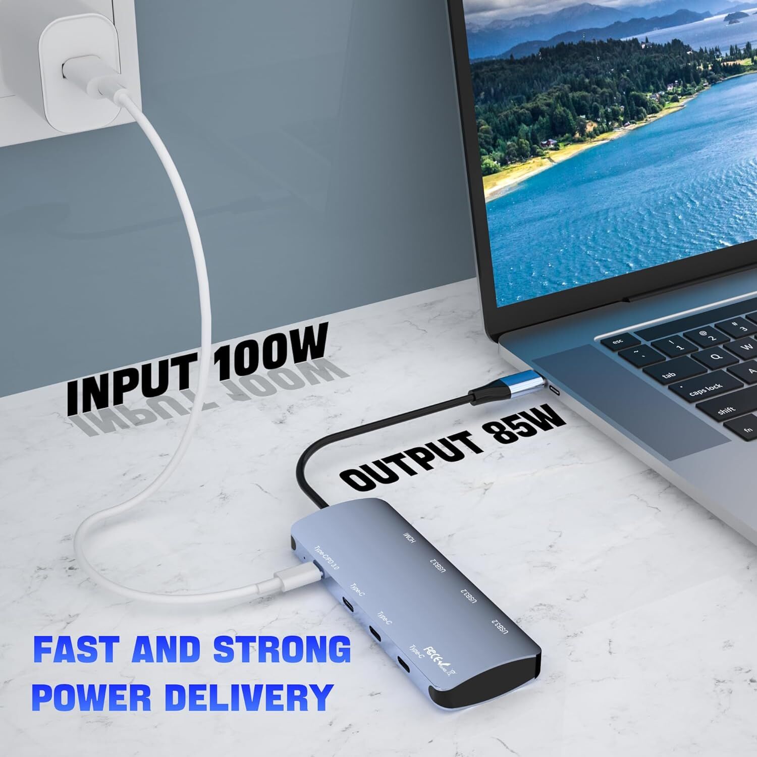 Computer Plug In Hub 10gbps Usb C Hub Laptop Docking Station, Type C Hub With 4k@60hz Hdmi ...