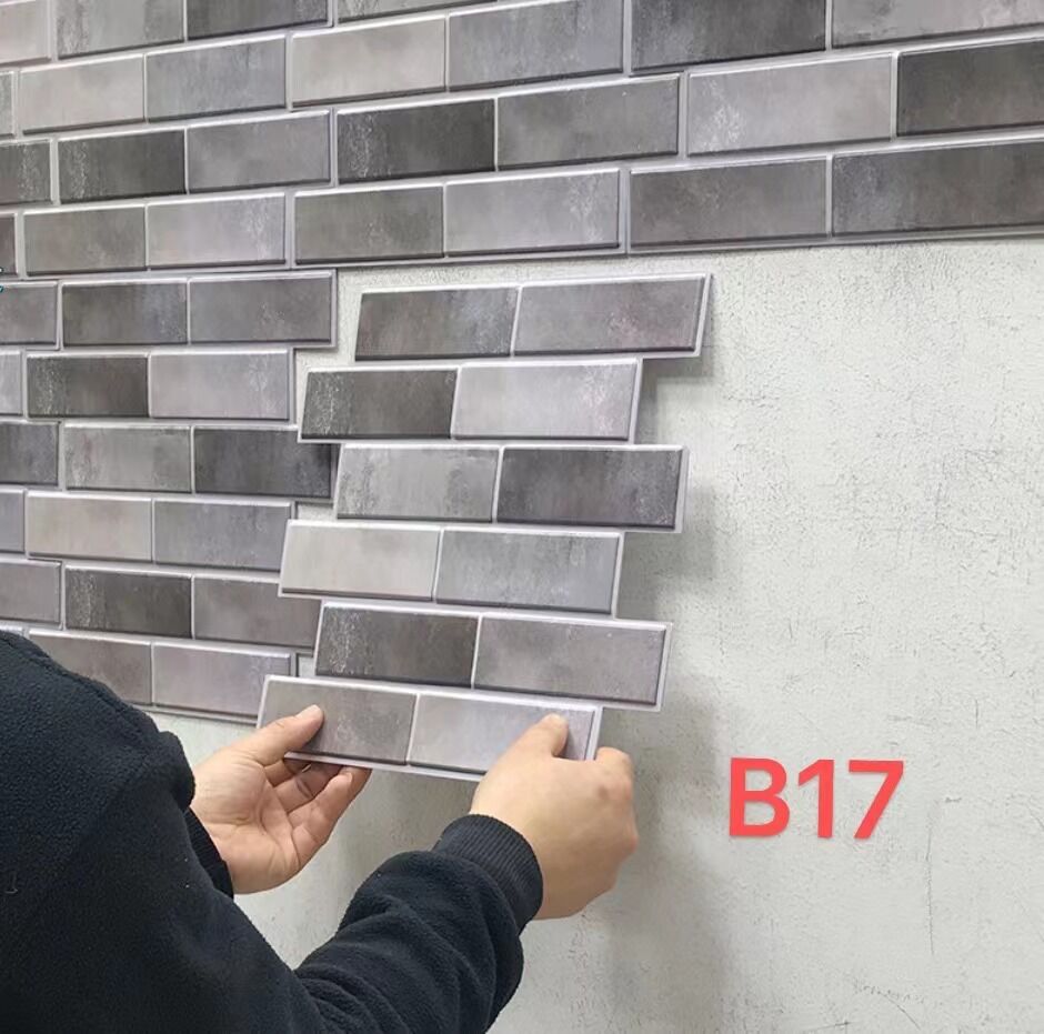 Home Art Wall Tiles 3d Effect Mosaics Sticker 12*12 Inch Light Grey ...